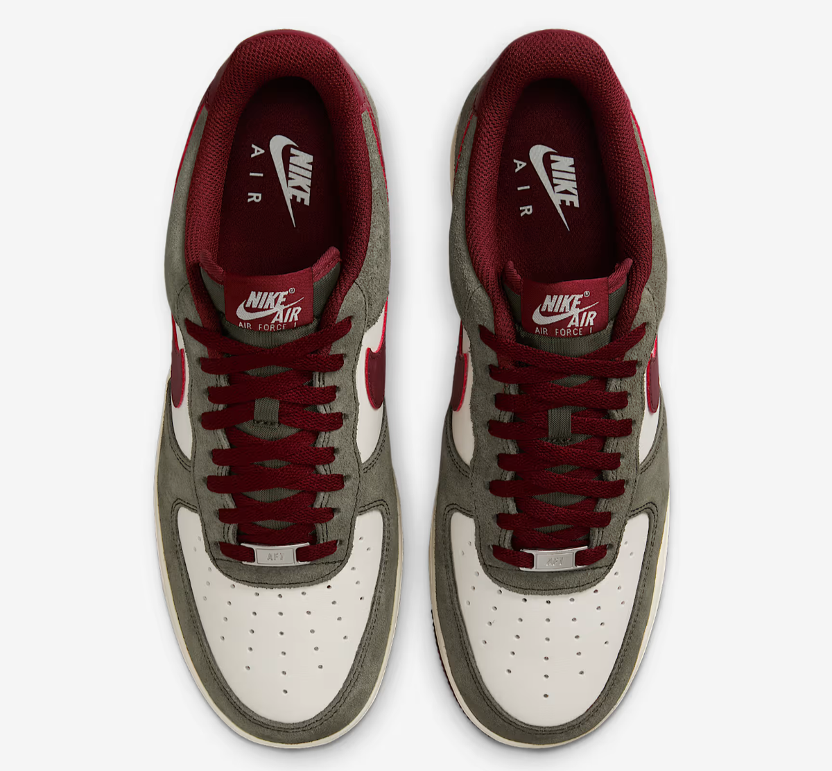 Nike Air Force '07 Shoes Cargo Khaki Pale Ivory Team Red Men's