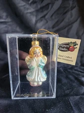 Designers Studio Hand Crafted Glass Ornaments • Sky Blue & White • N.I.B.