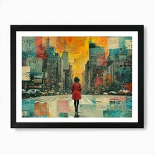 Urban Rhapsody: Collage Narratives  Framed Wall Art Poster Canvas Print Picture