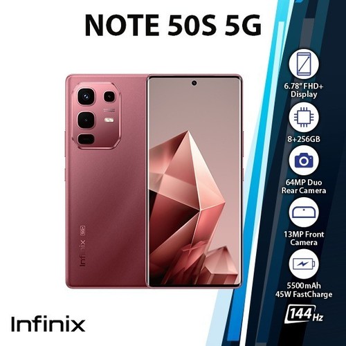Infinix Note 50S 5G Android Mobile Phone (NEW/RED/8GB+256GB/Dual SIM/Unlocked) - 第 1/15 張圖片