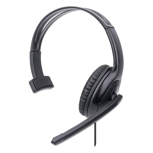 Manhattan Mono Over-Ear Headset Usb Microphone Boom Padded Retail Box Packaging