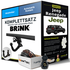 Anhängerkupplung BRINK abnehmbar für JEEP Renegade +E-Satz NEU PKW