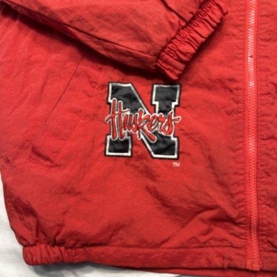 Vintage Nebraska Cornhuskers Jacket Mens XL Red Starter Hooded