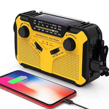 Solar Radio, AM/FM Portable Crank Radio Dynamo Emergency Radio with 4000 Mah Rec