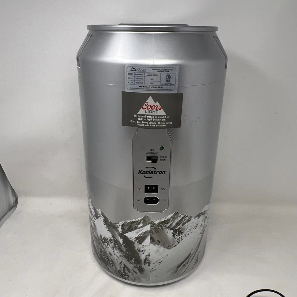 Mini refrigerador Coors Light Koolatron enfriador de latas de cerveza de 8 latas | Probado con alimentación de CA/CC  Foto 4 de 4