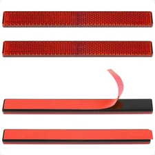 Evermotor Stick-On Rectangular Reflectors Red Safety Reflector 6.53 Inch Motorcy