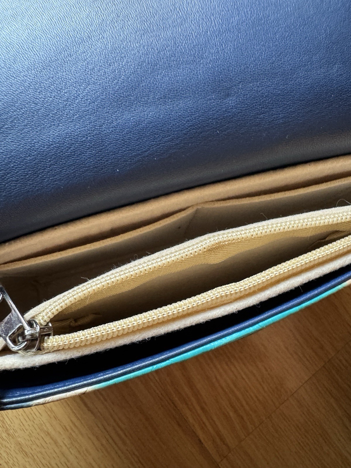 CHRISTIAN DIORBlue Multicolor Python Snakeskin Ch… - image 5