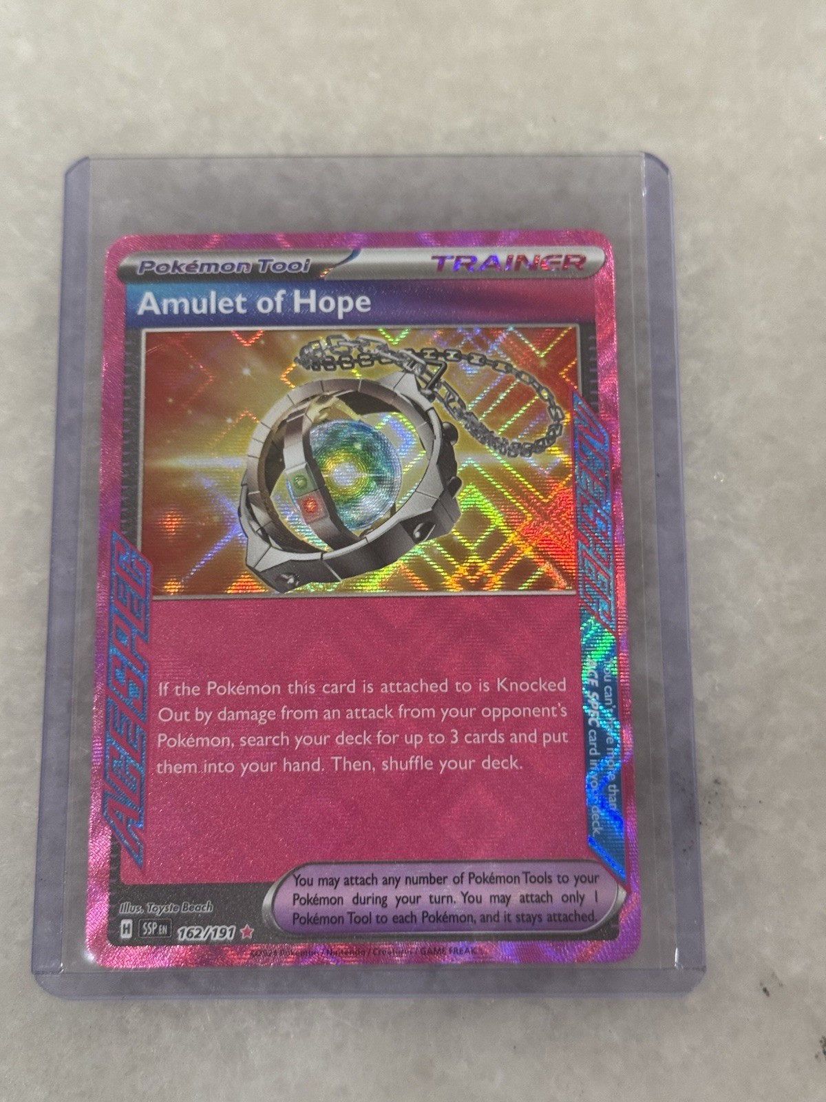 Pokemon TCG Amulet of Hope 162/191 Surging Sparks Ace Spec Rare Mint Condition