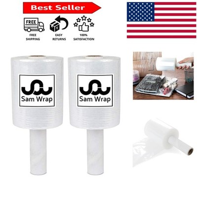 Heavy Duty 80 Gauge Stretch Wrap with Handle - 2 Pack for Moving & Packing