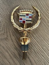 Vtg 1980-92 Cadillac Brougham Deville Fleetwood Gold Wreath Crest Hood Ornament