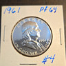1961 Franklin Half Dollar 50C Proof Philadelphia Silver 0.9 Fine KM#199 Philadelphia Franklin