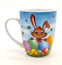 Porzellan Ostertasse Kaffeetasse Teetasse mit Hasenmotiv weiß bunt NEU
