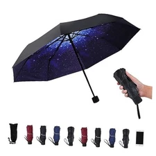  Travel Umbrella - Lightweight Portable Mini Compact Umbrellas starry sky blue