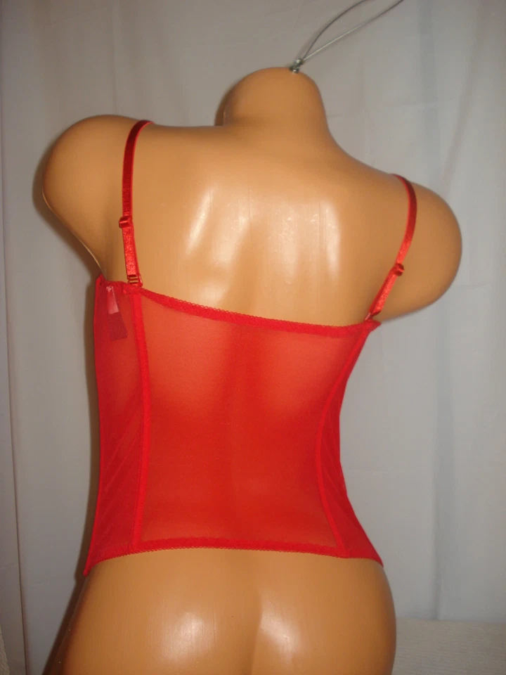Lencería Penthouse de Coquette Rojo Bustier Sexy Corsé Deshuesado con Cremallera Sexy Foto 2 de 4
