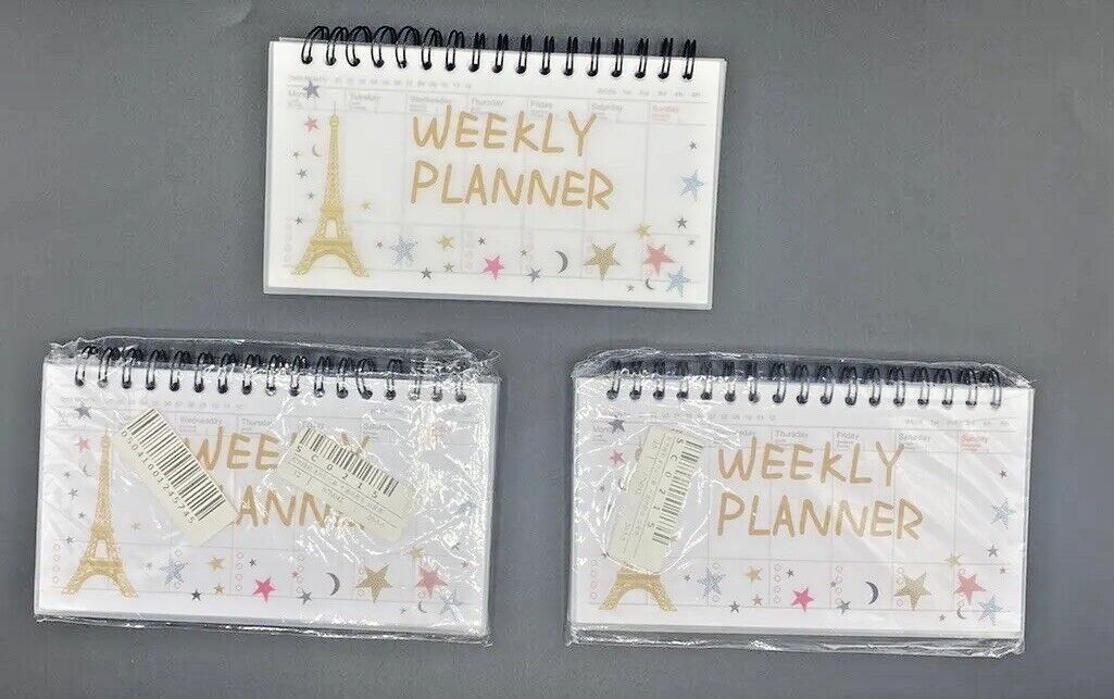 Planner Calendar Pocket Sized Calendar Purse Lot Of 3 School Dorm Eiffel Tower-image