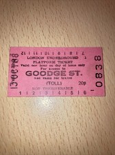 London  Underground.  PLATFORM   TICKET     (.  Goodge. Street. 88.    )