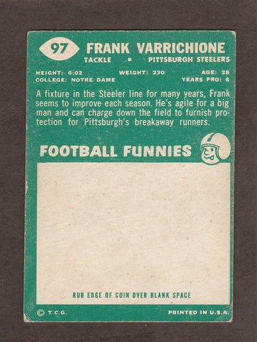 1960 Topps Football Singles - SELECT FROM A VARIETY OF CARDS - - Picture 96 of 151