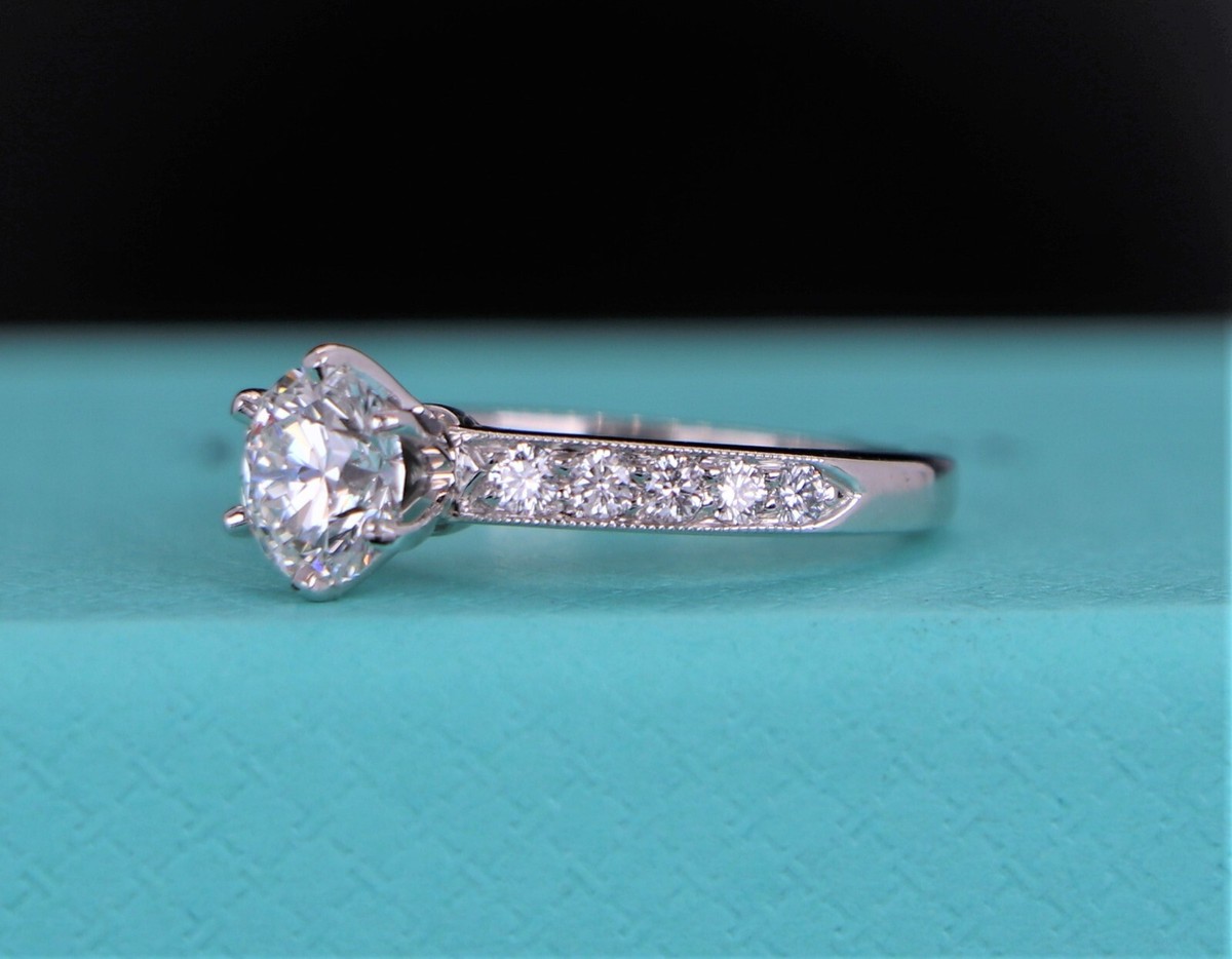 [Aoi ]Tiffany & Co. プラチナ ダイヤモンドリング $8,500 Tiffany & Co Platinum Solitaire 0.65ct G VVS2 Diamond