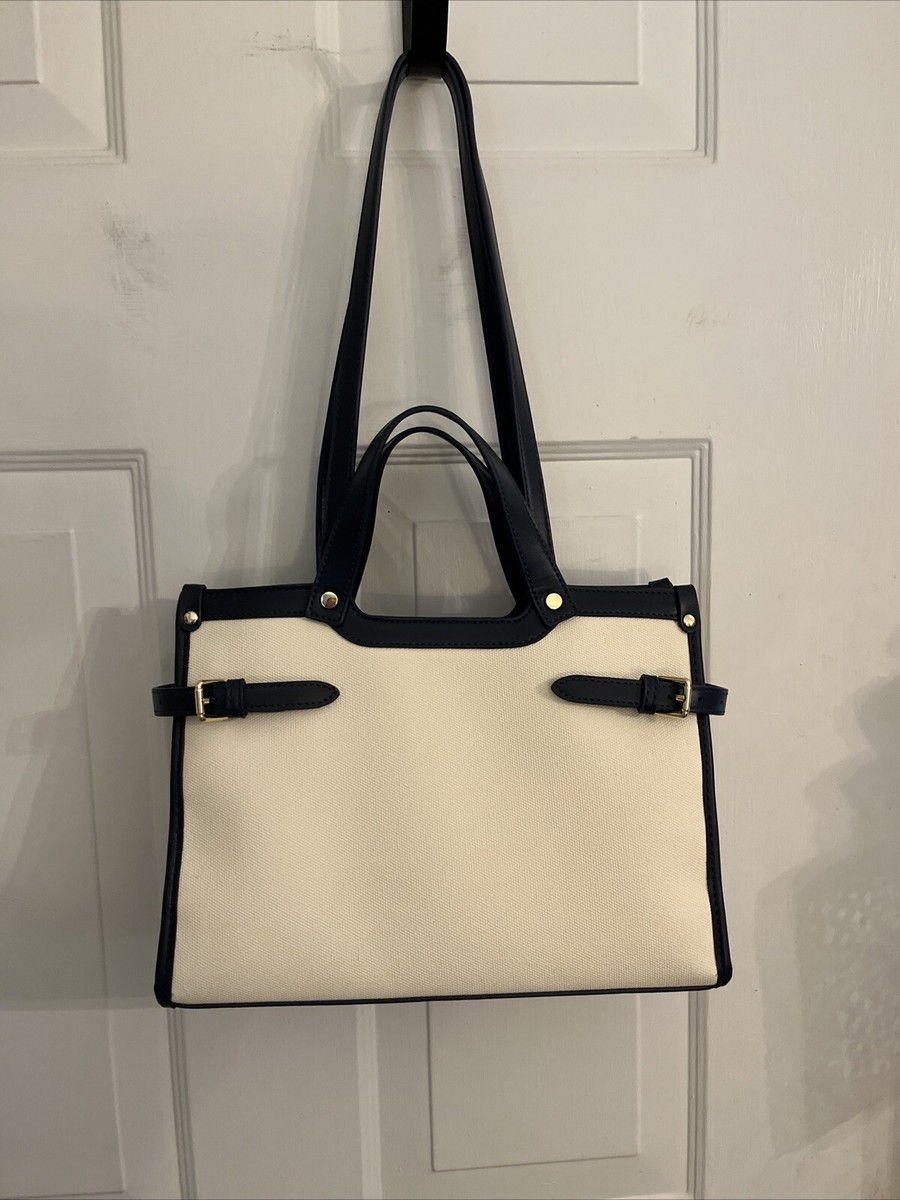 Rachel Zoe Navy & Biege Double Handle & Longer Strap Medium Purse