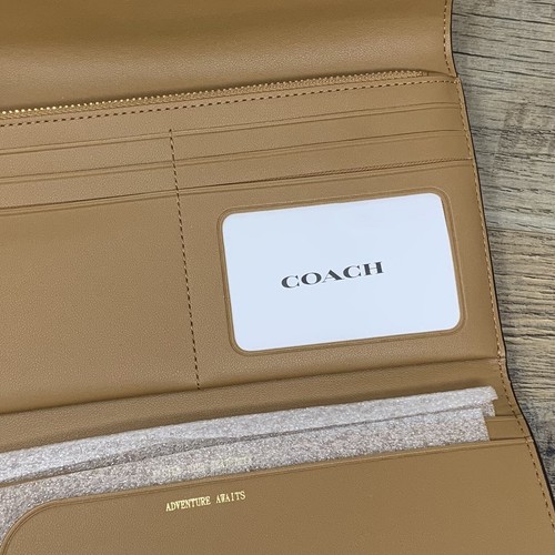 Coach Travel Envelope Wallet In Signature Canvas C1962 | Light Khaki — New - Picture 4 of 6