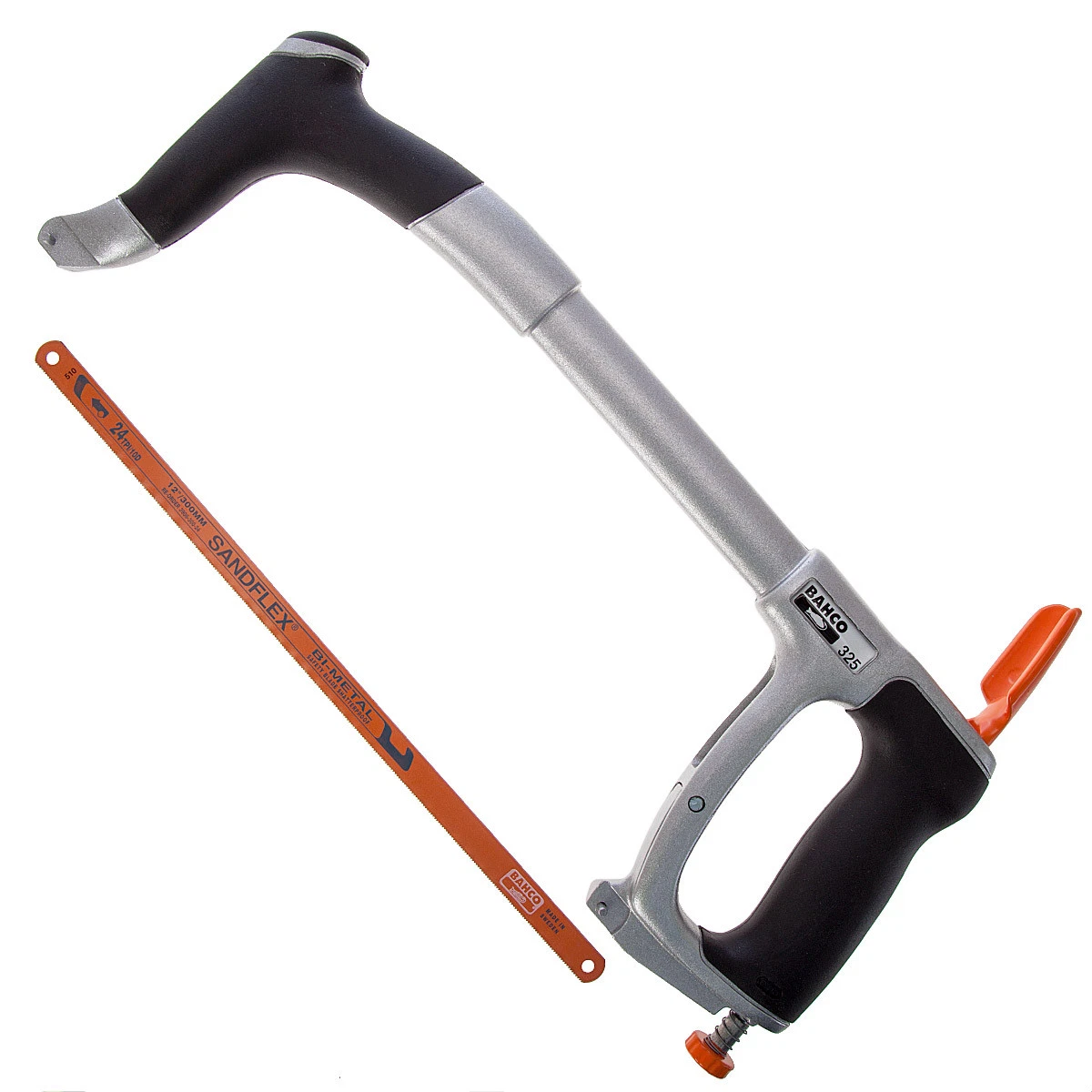 Bahco Ergo 325 Pro Heavy Duty Metal Hacksaw 12 Bi Metal 24 TPI Sandflex Blade