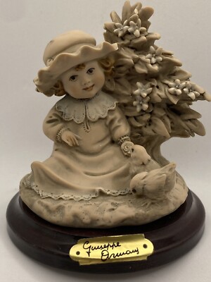 陶器子供置物作家イタリア flonerce Giuseppe armani Rare Vintage Giuseppe Armani “GIRL WITH BIRD” Florence Italy