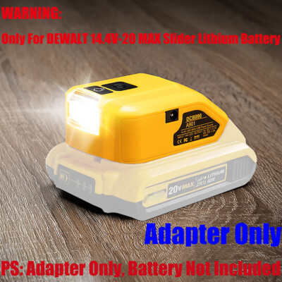 1x USB Power Source Adapter for DeWalt 20V XR Li-Ion Battery w/140lm LED& 12V DC