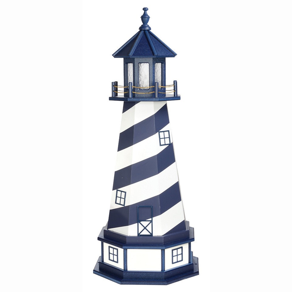 PVC Garden Lighthouse - Cape Hatteras in Patriot Blue & White - Amish ...