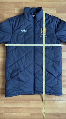 MANCHESTER CITY FOOTBALL SOCCER COAT PUFFER JACKET UMBRO sz L MEN