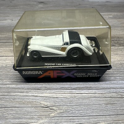 Aurora AFX Slot Car #1781 Roarin Rolls Golden Ghost in White RARE & VERY NICE