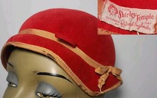 Vtg Your Shirley Temple Hat Designed by Richard Englander Child-Size Red Felt