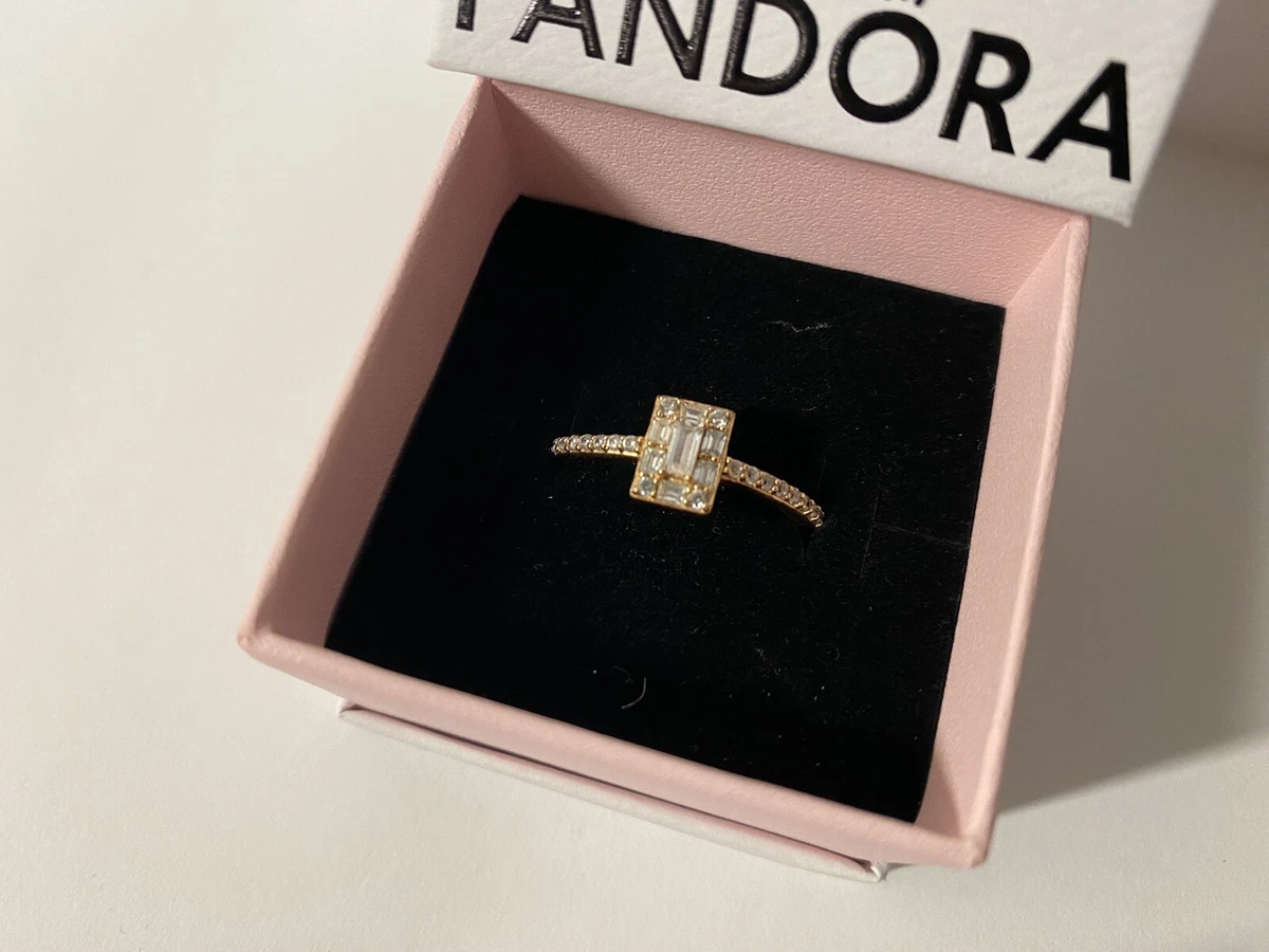 Pandora Ice Cube Rose Gold Size 9 Ring Very Lightly Used