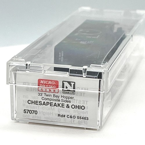 Micro-Trains 57070 Chesapeake Ohio 2 Bay Composite Open Hopper C&O 55463 N Scale - Picture 9 of 11