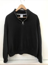 PINK Victoria s Secret VS Quarter Zip Pullover Sweatshirt Black White Size XS