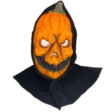Vintage Pumpkin Head Latex Mask Halloween Horror Jack-O'Lantern