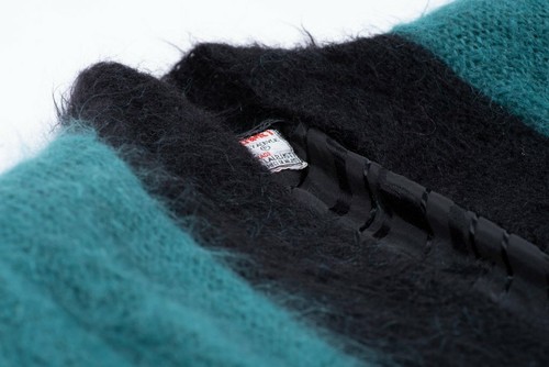 Vintage Colorblock Oversized Green Mohair Cardigan, SIZE L - Picture 3 of 10