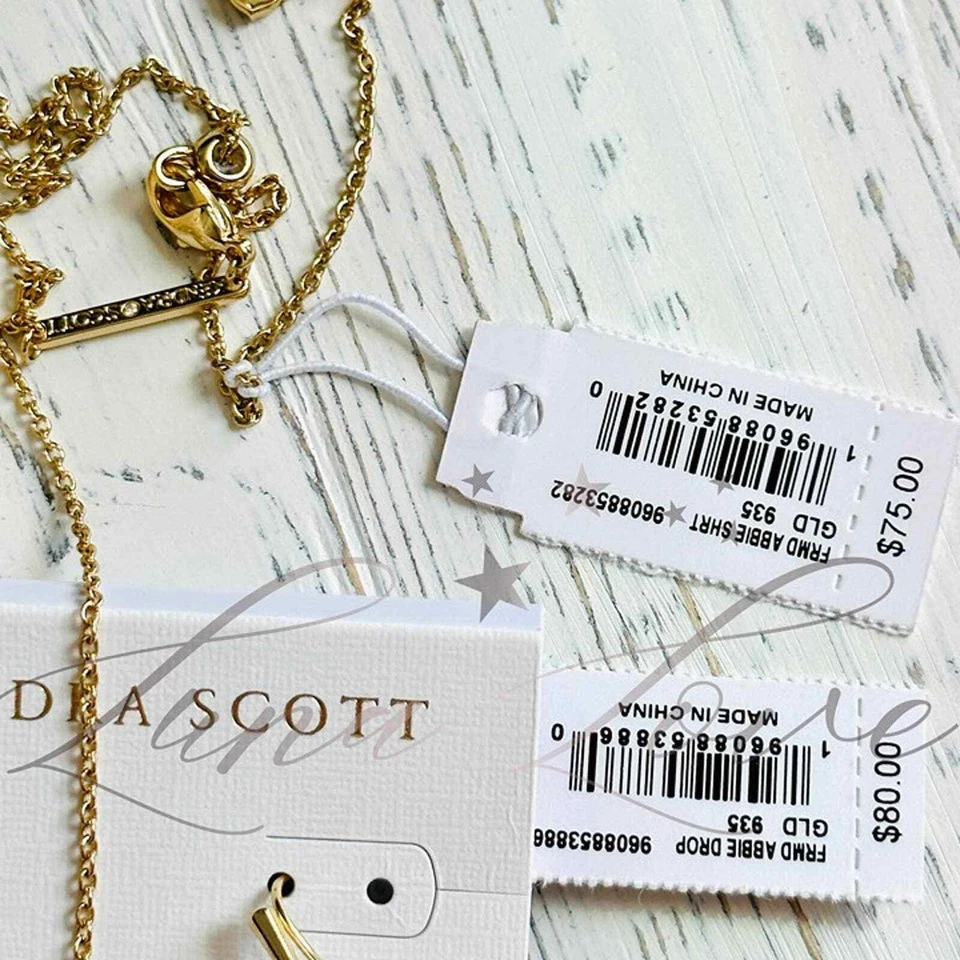 Collar de oro y pendientes de oro Abbie de Kendra Scott en ilusión borgoña nuevos con etiquetas Foto 4 de 4