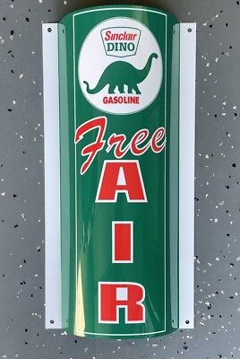 #ad Sinclair Free Air Curved Metal Gasoline Gas sign Pump Oil WOW $49.99