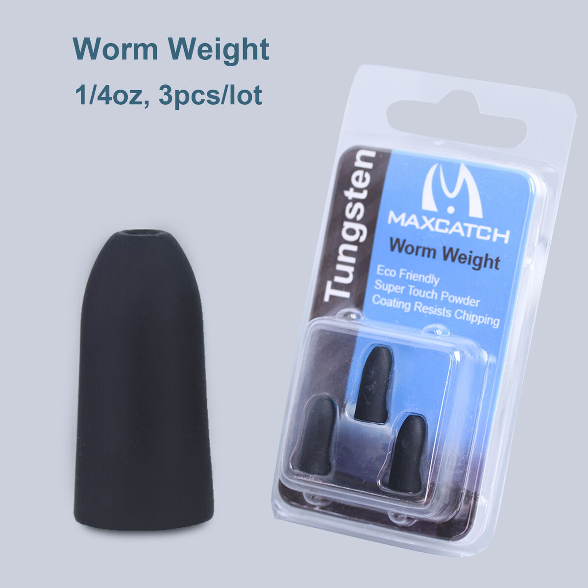 Maxcatch Tungsten Bullet Worm/Flipping Weights for Bass Fishing