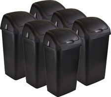 Plastic Swing Top Bin Waste 60L Rubbish Dust Home Kitchen Office