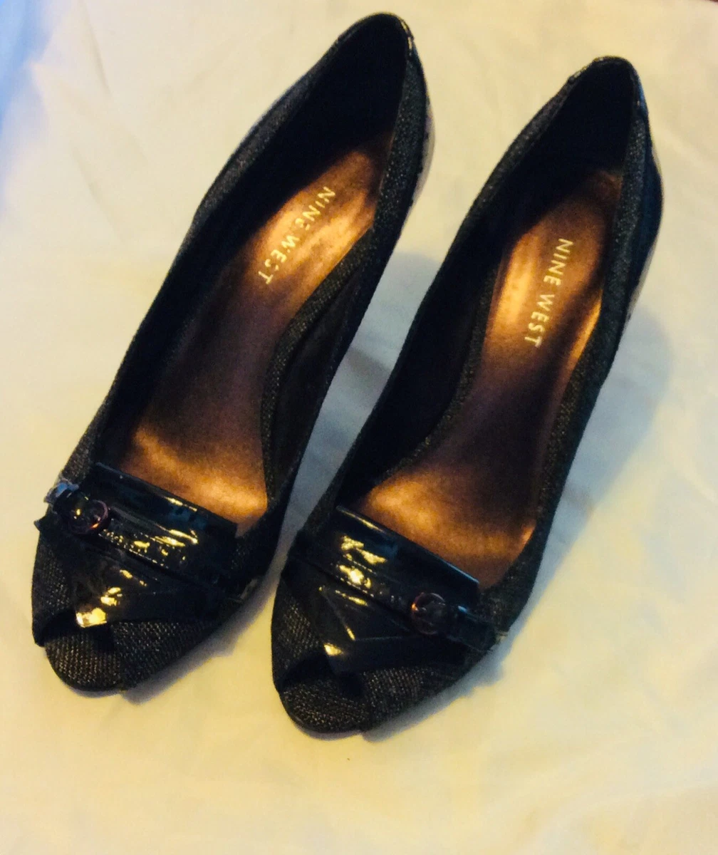 Nine west black peep toe cheap pumps