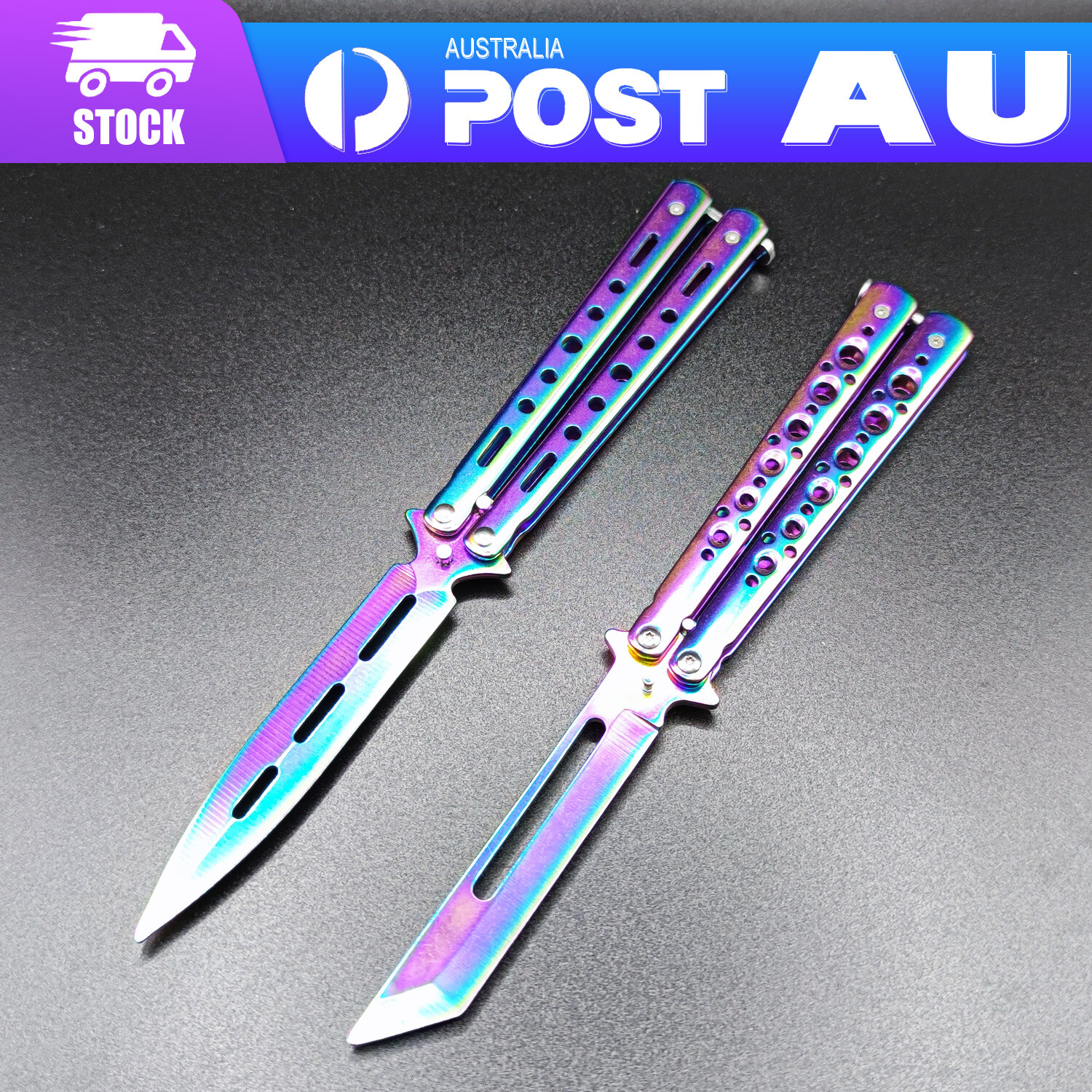CSGO Rainbow Butterfly knife Comb Metal Folding Practice Trainer