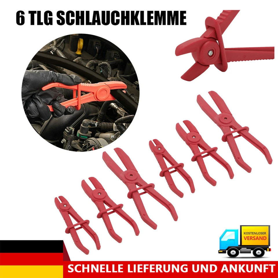 6 tlg Schlauchklemmen Zangen Abklemmzange Schlauch Abklemmen Klemmzange Set DHL - Bild 2 von 4