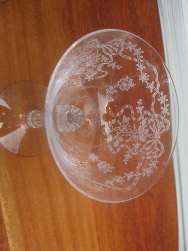 3 copas de cristal elegantes de champán Fostoria Romance grabadas de 6 OZ #6017 - Imagen 16 de 17