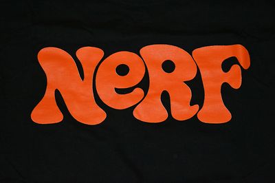 Retro Nerf Brand Logo Football Dart Guns T Shirt Small Nice 70s