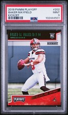 2018 Panini Playoff Baker Mayfield RC #202, KICKOFF GREEN FOIL, PSA 9, Only 1 10