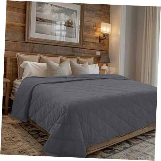 50lbs King Size Grey Weighted Blanket by HomeSmart - Ultra Heavy Comfort-image