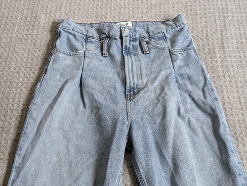 AGOLDE Jeans Women 23 Fits 26x28 Blue Reworked Pleated Pockets Ultra High Waist - Picture 3 of 14