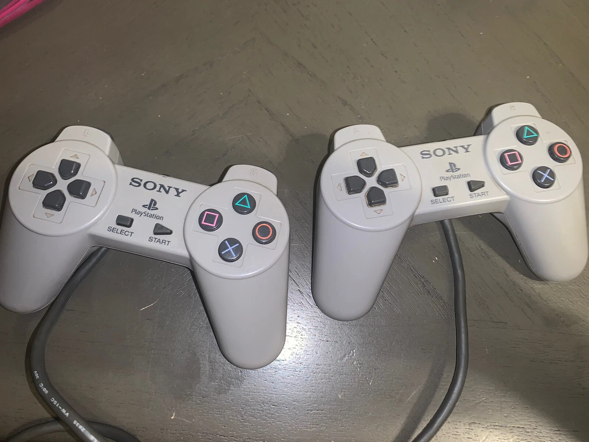 SONY Playstation 1 PS1 PS ONE 2 Controllers SCPH 1080 TESTED AND