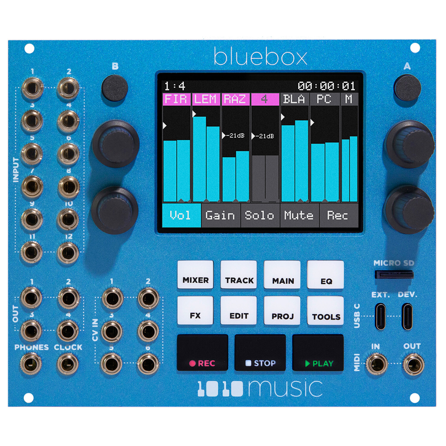 1010 Музыкальный цифровой микшер/рекордер bluebox Eurorack Module мощностью 30 л.с.
